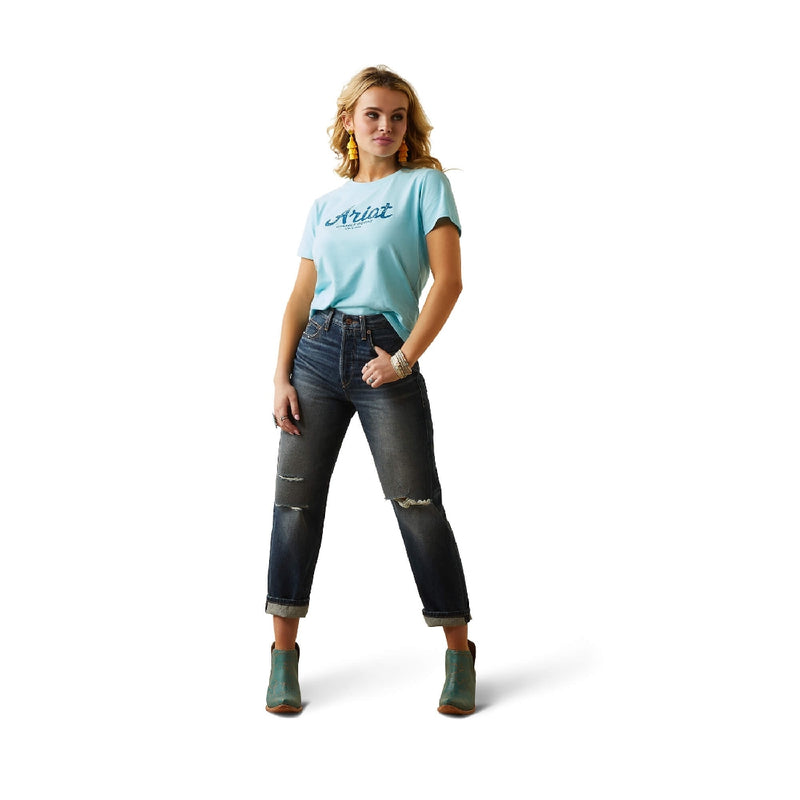 Tee Shirt Ariat Real Durable Goods Short Sleeve Gulf Stream W23 Ladies-Ascot Saddlery-Ascot Saddlery