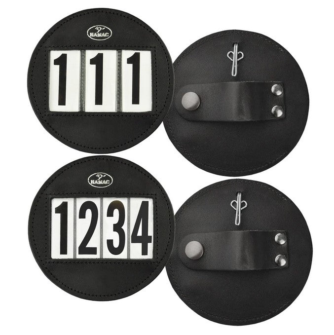 Hamag Number Holder Bridle Round Leather 4 Digit Pair Black