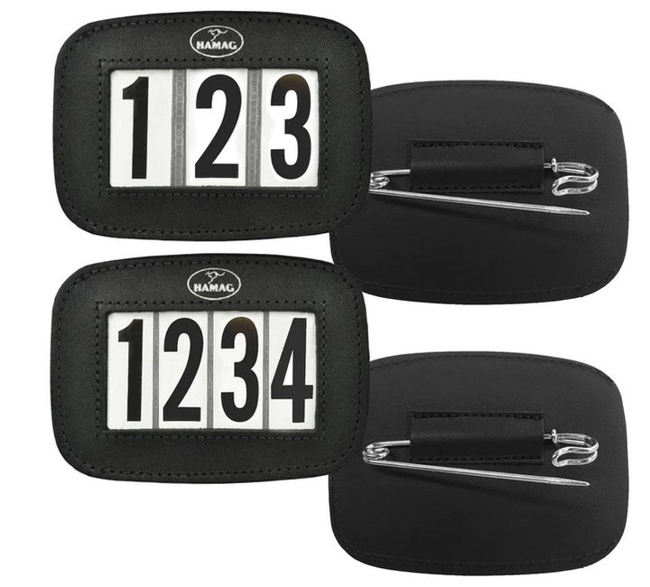 Hamag Number Holder Saddlecloth Leather 3 Digit Pair Mahogany Brown