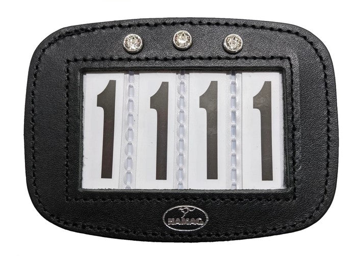 Hamag Number Holder Saddlecloth Leather 4 Digit Pair Black