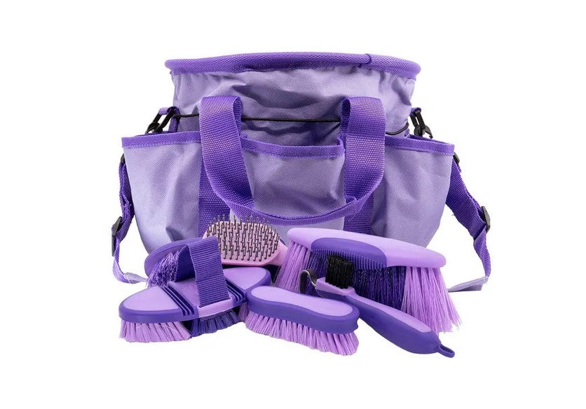 Grooming Kit Eurohunter Soft Touch Bag & Brushes Purple
