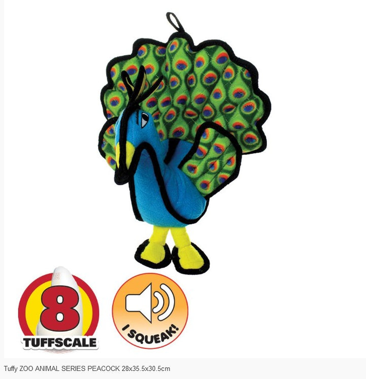 Tuffy Dog Toy Peacock 28cm Tuffscale 8