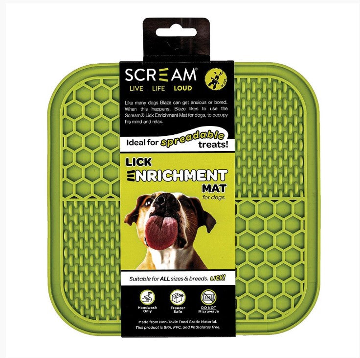 Lick Mat Scream Square Non Skid Base Green