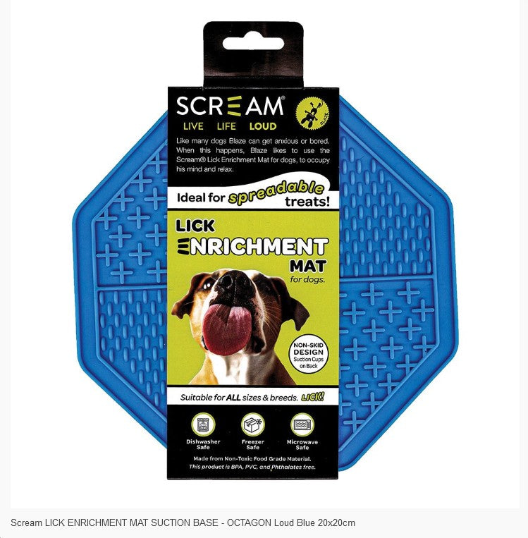 Lick Mat Scream Octagon Suction Base Blue