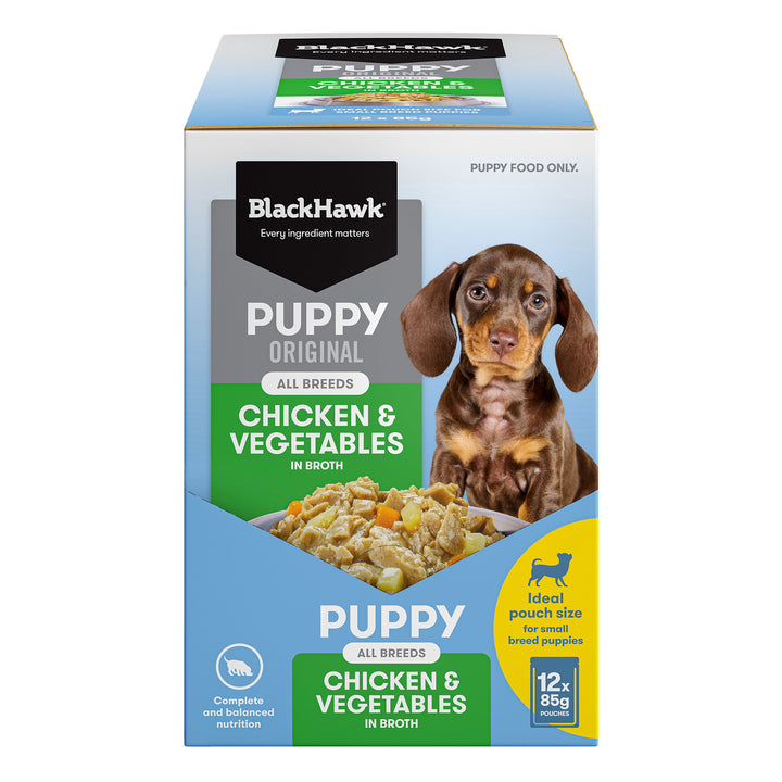 Blackhawk Dog Wet Pouch Puppy Chicken & Vegetables 85gm Box Of 12