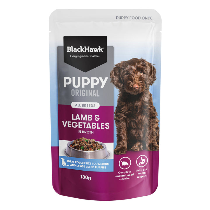Blackhawk Dog Wet Pouch Puppy Lamb & Vegetables 130gm Box Of 10