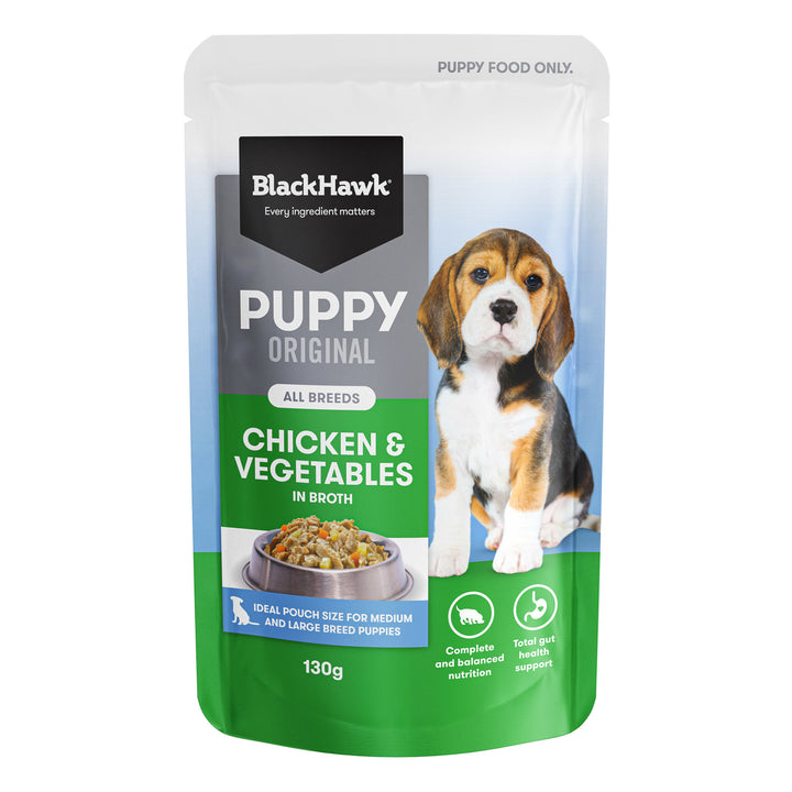 Blackhawk Dog Wet Pouch Puppy Chicken & Vegetables 130gm Box Of 10