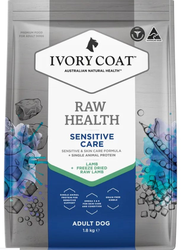 Ivory Coat Raw Health Dog Adult Sensitive Care 1.8kg