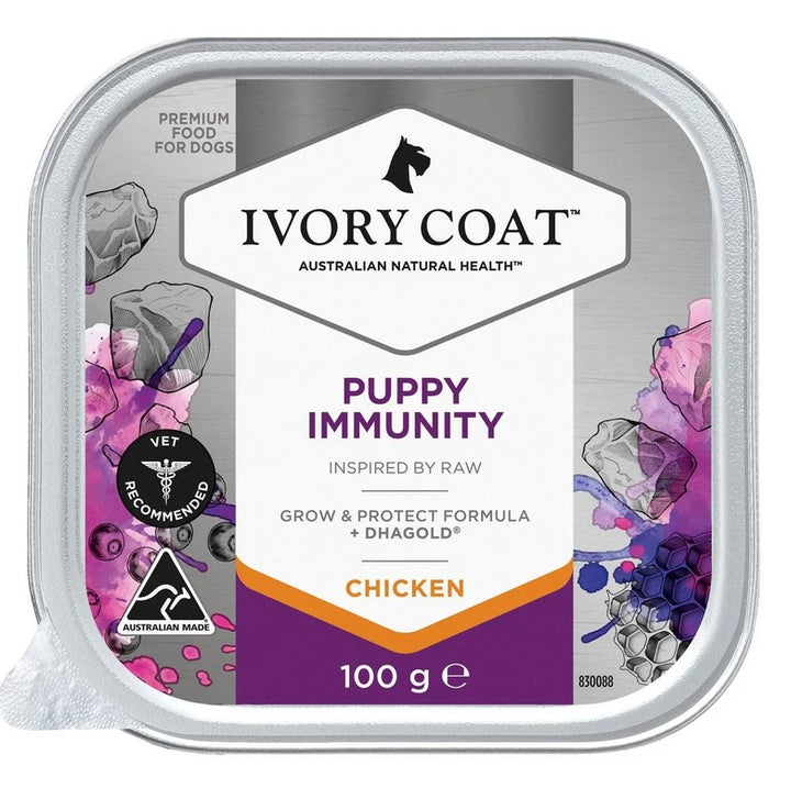 Ivory Coat Raw Inspired Wet Dog Puppy Immunity 100gm Box Of 9