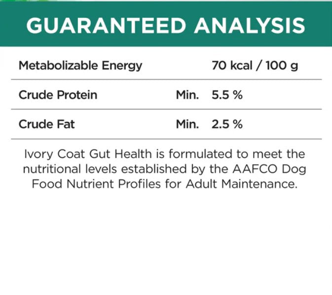 Ivory Coat Raw Inspired Wet Dog Adult Gut Health 100gm Box Of 9