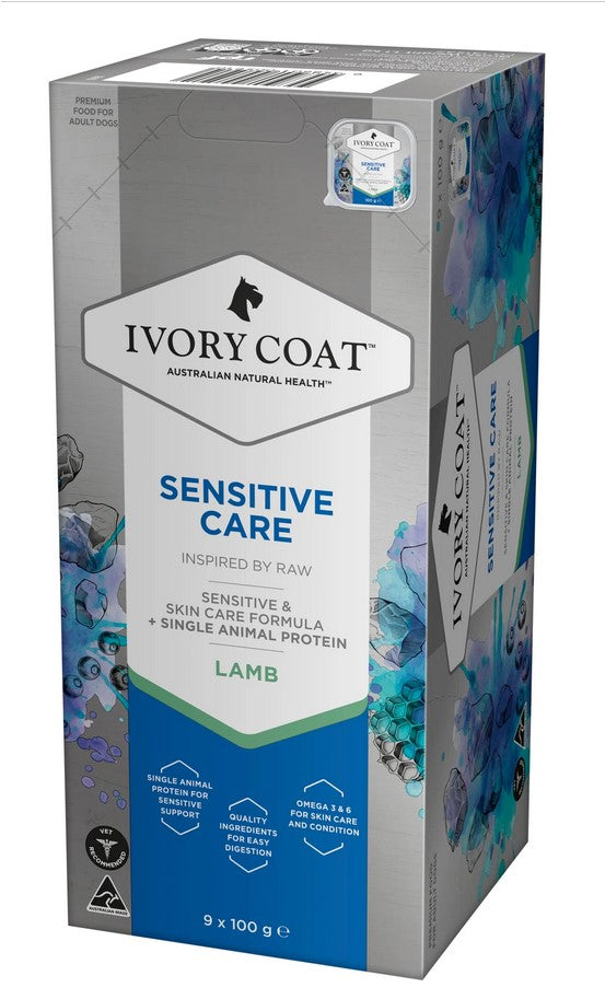 Ivory Coat Raw Inspired Wet Dog Adult Sensitive Care 100gm Box Of 9
