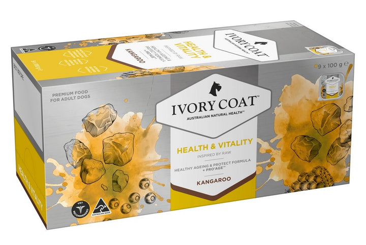 Ivory Coat Raw Inspired Wet Dog Adult Health & Vitality 100gm Box Of 9