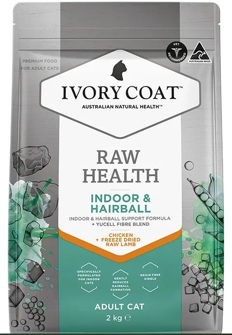 Ivory Coat Raw Health Cat Adult Indoor & Hairball 2kg