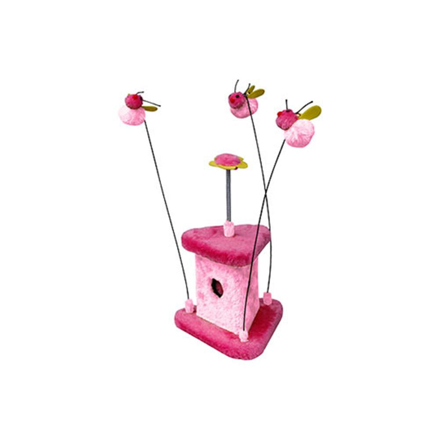 Cat Toy Cattitude Pounce N Play Scratch Post Busybee Pink