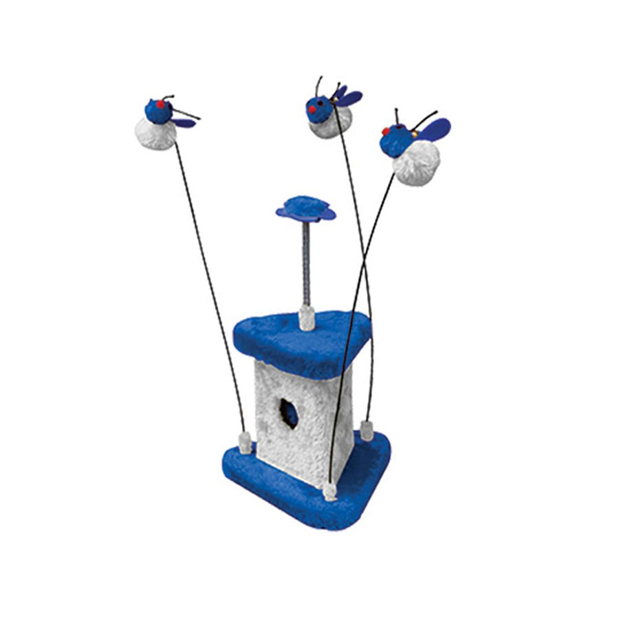 Cat Toy Cattitude Pounce N Play Scratch Post Busybee Blue