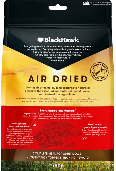 Blackhawk Dog Air Dried Beef & Fish 450gm