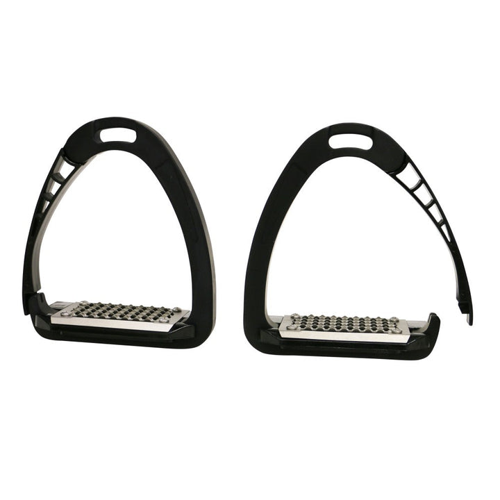 Acavallo Arena Alupro Safety Irons Black-HORSE: Stirrup Irons-Ascot Saddlery