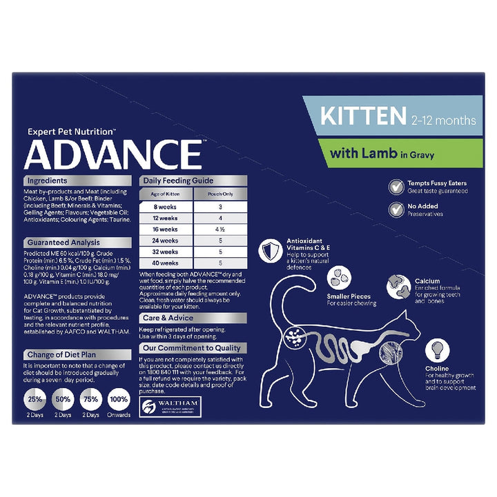 Advance Cat Wet Kitten Lamb Gravy Box Of 12-Cat Food & Treats-Ascot Saddlery