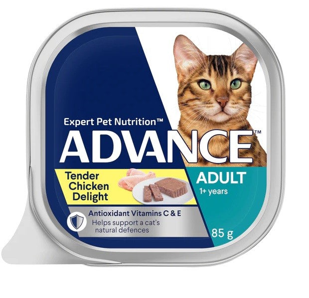 Advance Cat Wet Tray Tender Chicken Delight 7 X 85gm-Cat Food & Treats-Ascot Saddlery