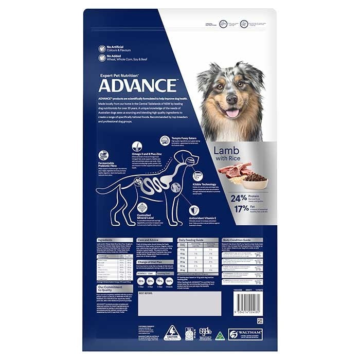 Advance Dog Adult Lamb & Rice All Breed 15kg-Dog Food-Ascot Saddlery