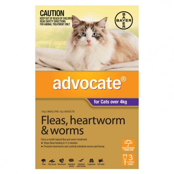 Advocate Cat Over 4kg Large 3 Pack-Cat Potions & Lotions-Ascot Saddlery