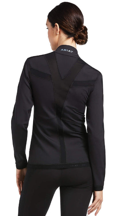 Ariat Ascent Full Zip Sweatshirt Black Ladies-CLOTHING: Clothing Ladies-Ascot Saddlery