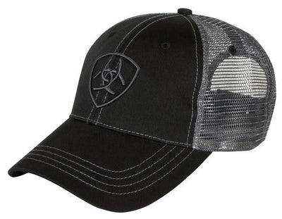 Ariat Cap Truckers Black & Charcoal-CLOTHING: Hats & Caps-Ascot Saddlery