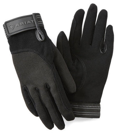 Ariat Gloves Tek Grip Black-RIDER: Gloves-Ascot Saddlery
