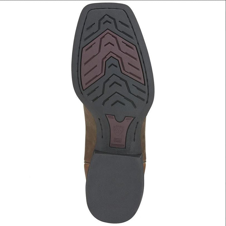 Ariat Roper Boots Heritage Wide Square Toe Brown Mens-FOOTWEAR: Western & Roper Boots-Ascot Saddlery