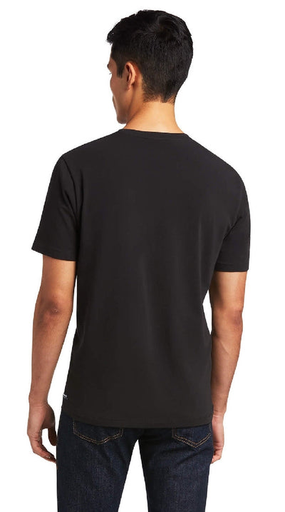 Ariat Tee Shirt Vertical Logo Black Sp22 Mens-CLOTHING: Clothing Mens-Ascot Saddlery