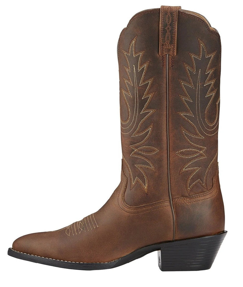 Ariat Western Boots Heritage Distressed Brown Ladies-FOOTWEAR: Western & Roper Boots-Ascot Saddlery