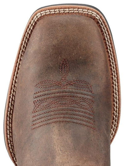 Ariat Western Boots Sport Wide Square Toe Distressed Brown Mens-FOOTWEAR: Western & Roper Boots-Ascot Saddlery