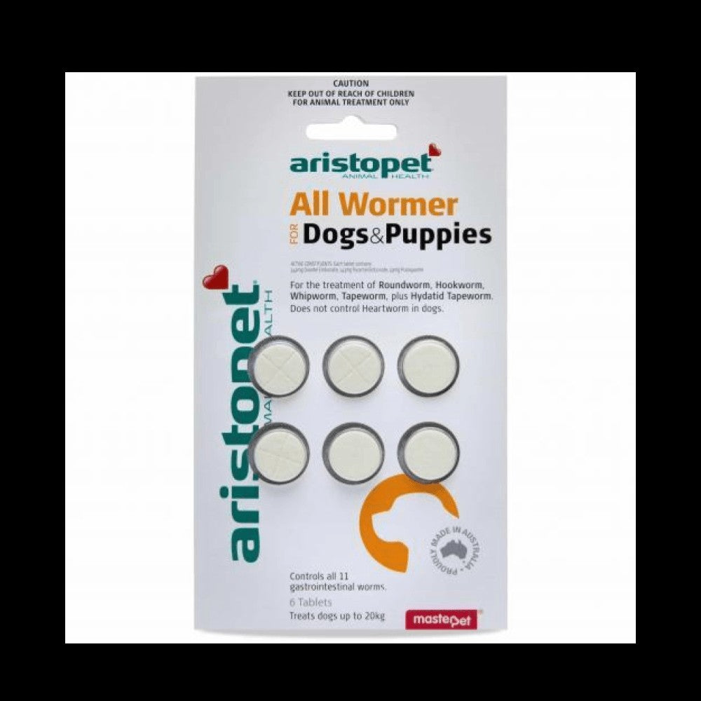 Aristopet All Wormer Tablet Puppy Or Dog 6 Pack-Dog Wormer & Flea-Ascot Saddlery