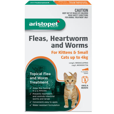 Aristopet Spot Treatment Cat/kitten Up To 4kg Pack Of 3-Cat Potions & Lotions-Ascot Saddlery