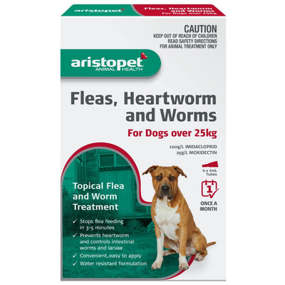 Aristopet Spot Treatment Dog Over 25kg Pack Of 6-Dog Wormer & Flea-Ascot Saddlery