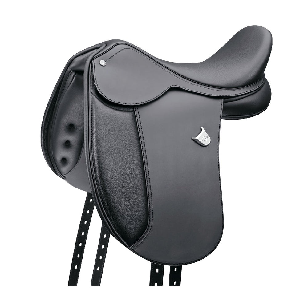 Bates Pony Long Cair Dressage Saddle Black-SADDLES: Dressage Saddles-Ascot Saddlery