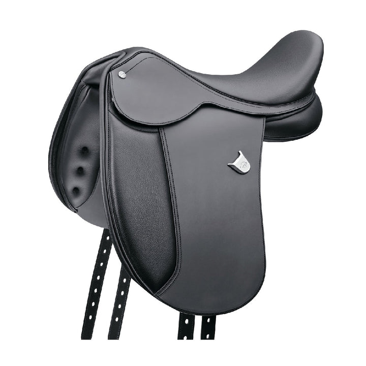 Bates Pony Long Cair Dressage Saddle Black-SADDLES: Dressage Saddles-Ascot Saddlery