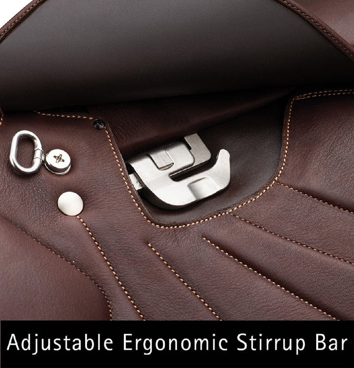 Bates Victrix Jumping Saddle Cair Havana Brown & Spice 44cm 17.5"-SADDLES: Jumping Saddles-Ascot Saddlery