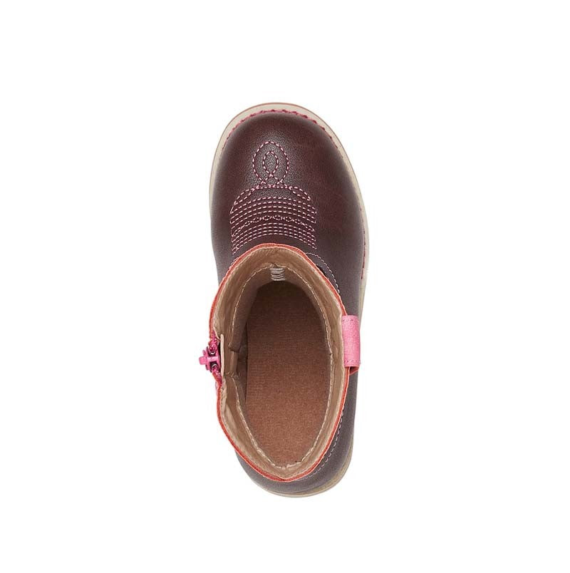 Baxter Western Boots Childrens Light Pink & Brown Junior-FOOTWEAR: Western & Roper Boots-Ascot Saddlery