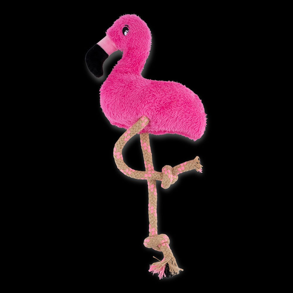 Beco Dog Toy Dual Material Flamingo