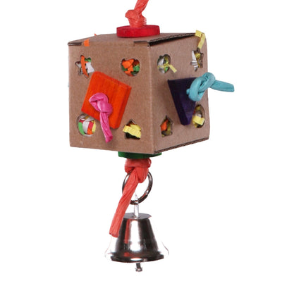 Bird Toy Cardboard Activity Box With Bell-Bird Toys-Ascot Saddlery