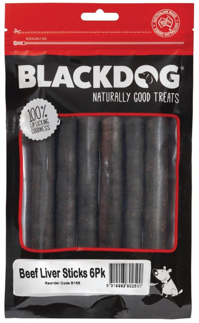 Blackdog Beef Liver Sticks 6pack-Dog Treats-Ascot Saddlery