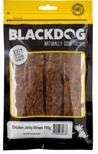 Blackdog Chicken Jerky Straps 150gm-Dog Treats-Ascot Saddlery