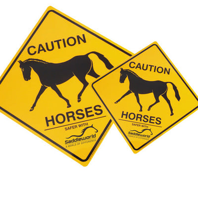 Caution Horses Road Sign Large-STABLE: Stable Equipment-Ascot Saddlery