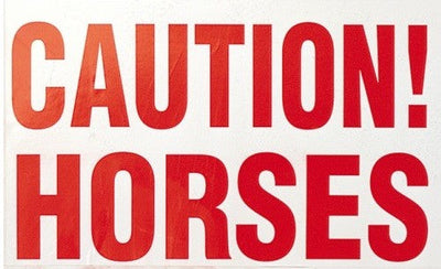 Caution Horses Sticker-STABLE: Stable Equipment-Ascot Saddlery