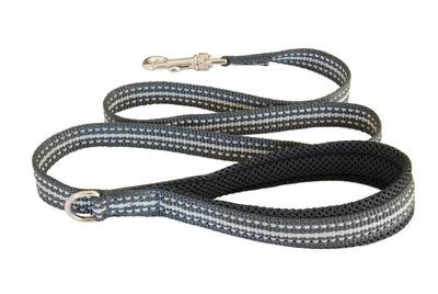 Coralpina Cinquetorri Dog Leash Reflective Black & Grey-Dog Collars & Leads-Ascot Saddlery