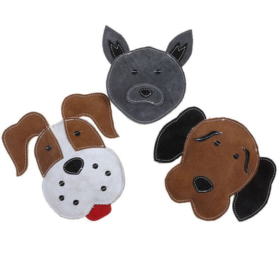 Country Tails Dog Toy Dog Face Gray-Dog Toys-Ascot Saddlery