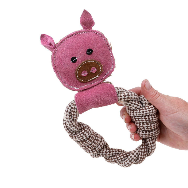 Country Tails Dog Toy Rope Ring Pig-Dog Toys-Ascot Saddlery