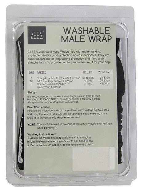 Diaper Male Wrap Washable Waist 28cm-37cm-Dog Accessories-Ascot Saddlery