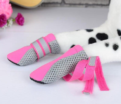 Dog Boots Zees Mesh Set Of 4 Pink Small-Dog Rugs & Fashion-Ascot Saddlery